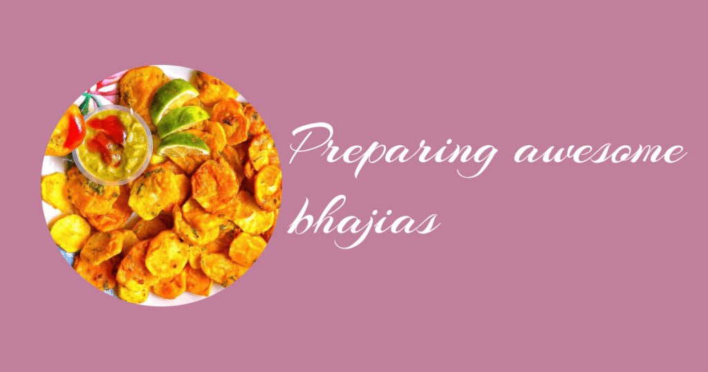 preparing bhajias